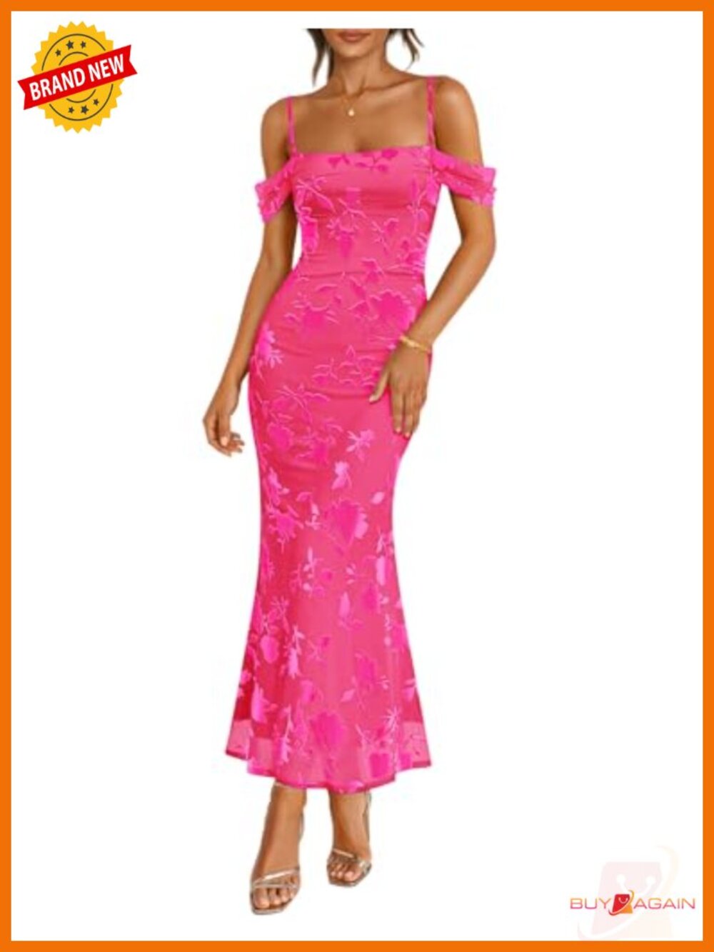 Floral Sleeveless Bodycon Maxi Dress Off Shoulder Spaghetti Strap Cocktail